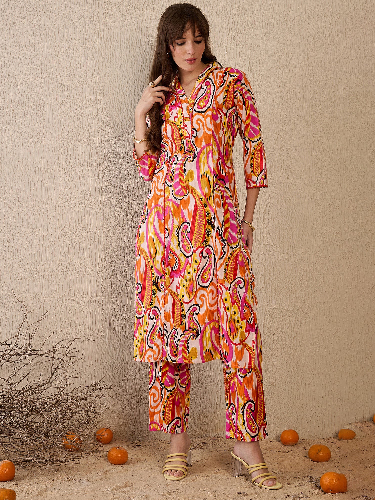 Indo Era Multi Printed Straight Kurta Trousers set