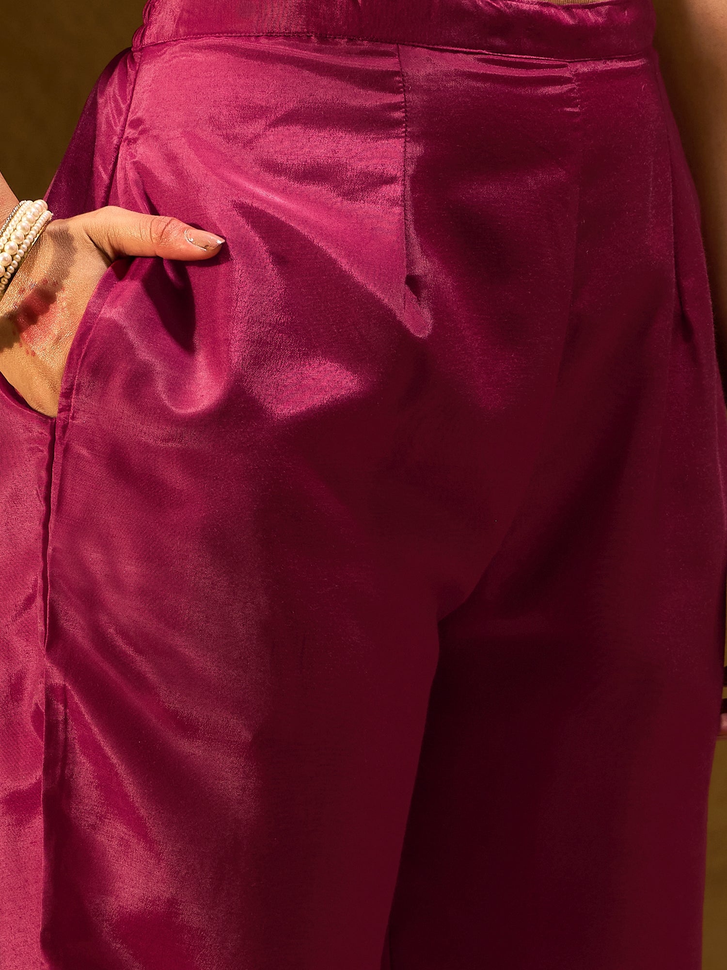 Indo Era Maroon Embroidered Straight Kurta Trousers With Dupatta set