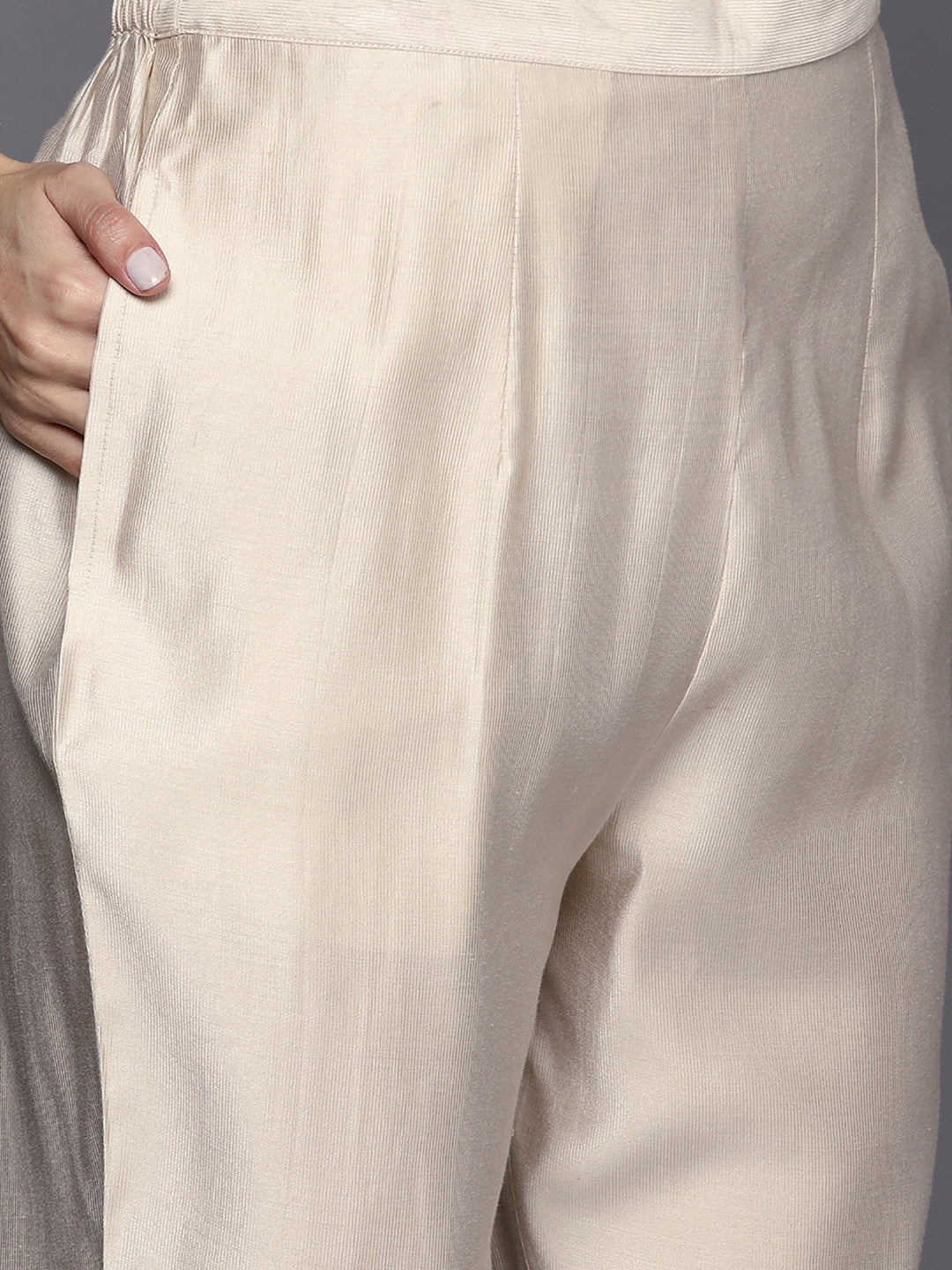 Indo Era White Embroidered A-Line Kurta Trousers Set – indoera